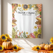 Tenture Décor de fond pour Photobooth de mariage aux feuil