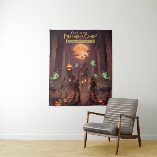 Tenture Décor de Halloween égyptien (En situation)