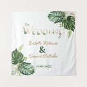 Tenture Décor de la réception tropicale Green Monstera Feu (Devant)