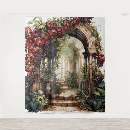 Tenture Décor de mariage à voûte romantique (Devant)