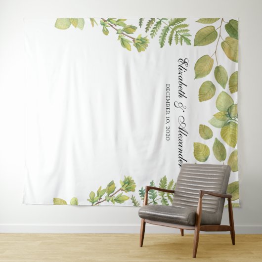 Tenture Décor de mariage avec verdure. Fond de feuillage (En situation (horizontale))