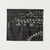 Tenture Décor de mariage avec vigne rustique et lumières (Devant (Horizontal))