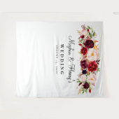 Tenture Décor de mariage Bourgogne, Accessoire de Photoboo (Devant (Horizontal))