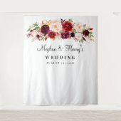 Tenture Décor de mariage Bourgogne, Accessoire de Photoboo (Devant)