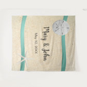 Tenture Décor de mariage de plage Dollar de Sable pour pho (Devant (Horizontal))