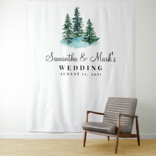 Tenture Décor de mariage forestier, accessoire de photoboo