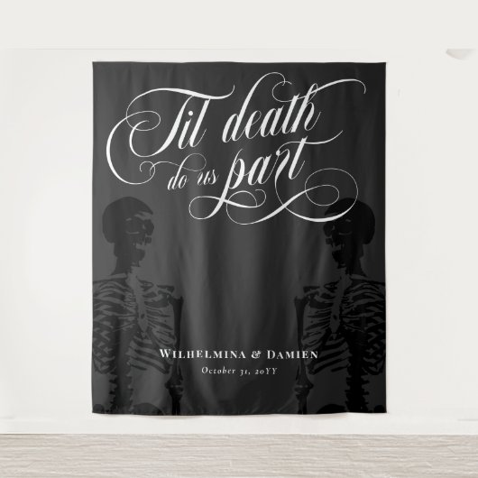 Tenture Décor de mariage gothique 'Jusqu'à ce que la mort (Devant)
