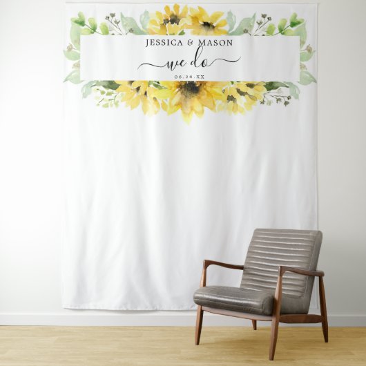 Tenture Décor de mariage Jardin de Tournesols Nous faisons (En situation)