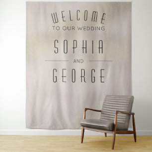 Tenture Décor de mariage moderne en feuille métallique