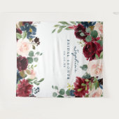 Tenture Décor de mariage naval bordeaux pour arrière-plan (Devant (Horizontal))