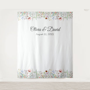 Tenture Décor de mariage Prairie de fleurs sauvages