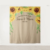 Tenture Décor de mariage tournesol pour photo (Devant)