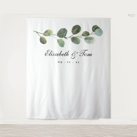 Tenture Décor de mariage verdure, accessoire de photobooth (Devant)