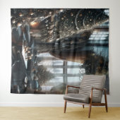 Tenture Décor de Noël à l'ancienne scène Art du mur (En situation (horizontale))