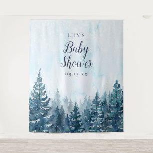 Tenture Décor de photo de Baby Shower Forêt de pins rustiq