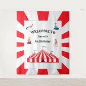 Tenture Décor de photomaton d'anniversaire cirque ou fête (Devant)