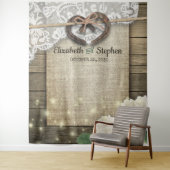 Tenture Décor de photomaton en bois avec hydrangea et dent (En situation)