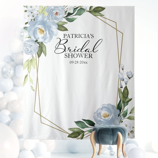 Tenture Décor de shower de mariage Accessoire photo Bleu p