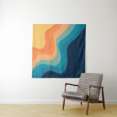 Tenture Décor de style rétro des vagues (En situation (horizontale))