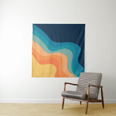 Tenture Décor de style rétro des vagues (En situation)