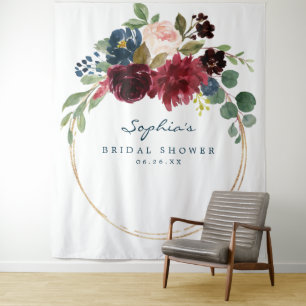 Tenture Décor de toile de fond de douche de mariage bordea