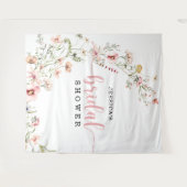 Tenture Décor de toile de fond de douche nuptiale Rose Fle (Devant (Horizontal))