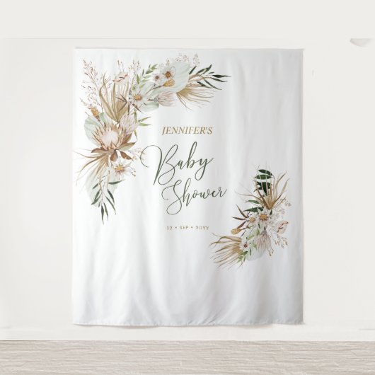 Tenture Décor de toile de fond pour Baby Shower Bohème (Devant)