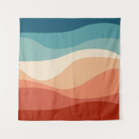 Décor des vagues de style rétro coloré