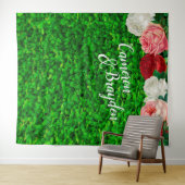 Tenture Décor floral de jardin avec mur vert pour mariage  (En situation (horizontale))