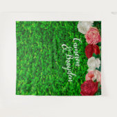Tenture Décor floral de mariage avec mur végétal (Devant (Horizontal))