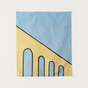 Tenture Décor jaune et bleu