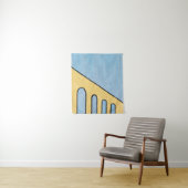 Tenture Décor jaune et bleu (En situation)