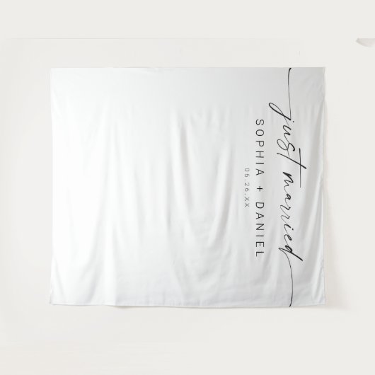 Tenture Décor Mariage De Script Marié Minimal (Devant (Horizontal))