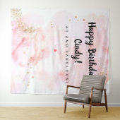 Tenture Décor pour 60 ans, Fond Rose Et Or (En situation (horizontale))