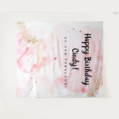 Tenture Décor pour 60e anniversaire, Fond rose et or (Devant (Horizontal))