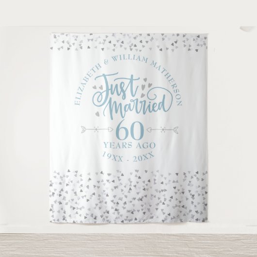 Tenture Décor pour noces de diamant 60 ans de mariage (Devant)