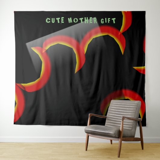 Tenture DECOR_Room_CUTE MÈRE GIFT_BLACK_RMDESIGNFLO55 (En situation (horizontale))