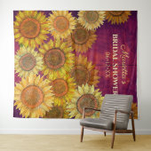 Tenture Décor rustique de tournesols pour mariage violet (En situation (horizontale))