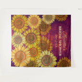 Tenture Décor rustique de tournesols pour mariage violet (Devant (Horizontal))