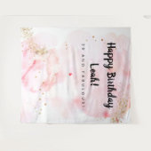 Tenture Décoration d'anniversaire 30 ans, Fond rose et or (Devant (Horizontal))