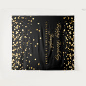 Tenture Décoration d'anniversaire 70 ans, Photobooth noir  (Devant (Horizontal))