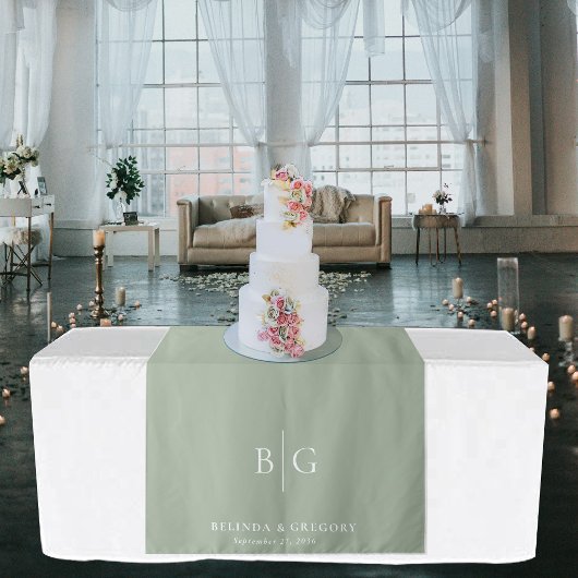 Tenture Décoration de chemin de table de mariage vert pour