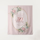 Tenture Décoration de fête d'anniversaire 50 ans, Rose Gol (Devant)