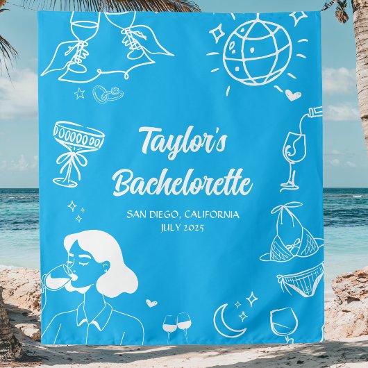 Tenture Décoration de fête de bachelorette de plage côtièr