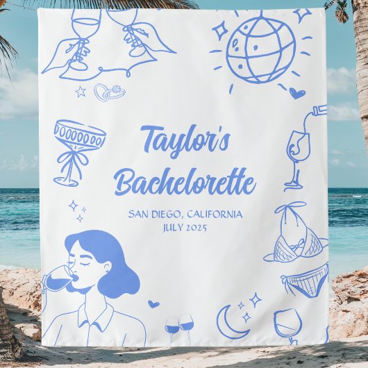 Tenture Décoration de fête de bachelorette de plage côtièr