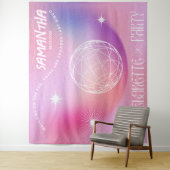 Tenture Décoration de fête de fiançailles rétro rose groov (En situation)