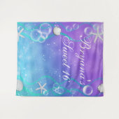 Tenture Décoration de fond pour une fête Sweet 16 Enchanté (Devant (Horizontal))