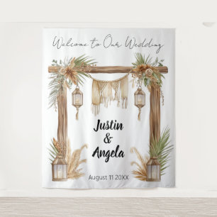 Tenture Décoration de mariage personnalisable d'arche rust