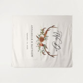 Tenture Décoration de mariage terracotta rustique cerf flo (Devant (Horizontal))