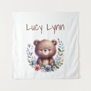 Tenture Décoration murale personnalisée de nounours mignon